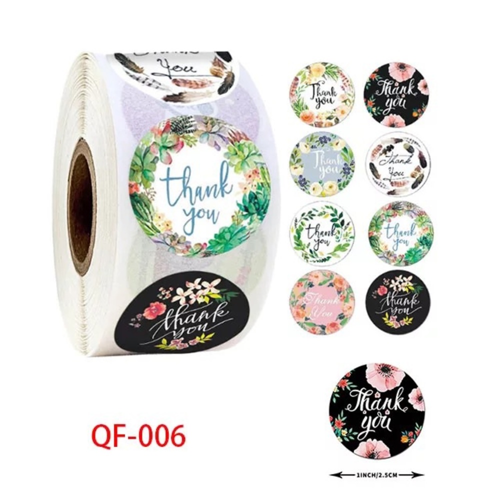 I Inch 500PCS Custom Thank You Label Sticker Roll